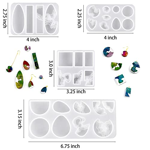 Island Resin Jewelry Molds for Casting Earring Pendant Set of 4 | Ocean Silicone Pendant Molds for Epoxy Resin, DIY Gem Cabochon, Necklace, Keychain, Hawaii Style Craft Gift - color: 4PCS Island Molds