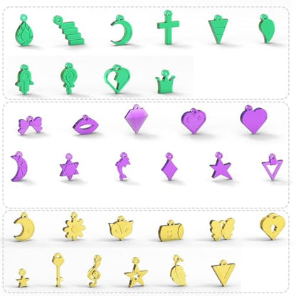 7Pcs Earring Resin Silicone Molds with 40 Earring Hooks, Epoxy Resin Jewelry Molds Silicone Set for Casting Irregular Shape Mold for Earrings Pendant Necklace Bracelet Keychain (7 Pcs-Small) - size: 7 Pcs-small