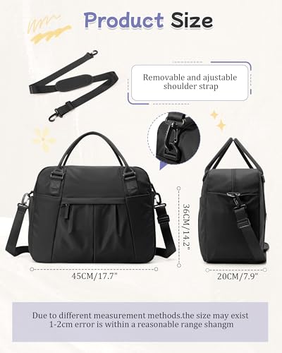 Large Duffle Bag for Travel with Shoe Compartment, Puffer Weekender Bags for Women Travel Tote Carry on Duffel Bag for Airplanes, Personal Item Bag Gym Bag Women, Black - color: Black X-Large
