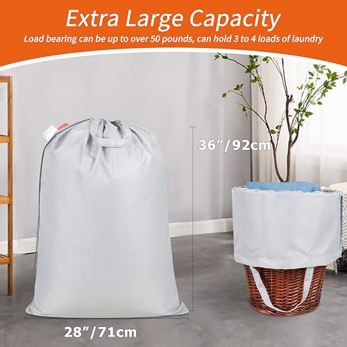 Polecasa Extra Heavy Duty Laundry Bag with Handles, Silver, 28x36" - color: Silver, size: 28" x 36" | 1 Pack