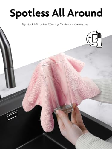 Fantasticlean Microfiber Cleaning Cloth Rolls-150 Sheets,12"x12"(Pink,Grey) - color: Pink and Grey, size: 150 pack