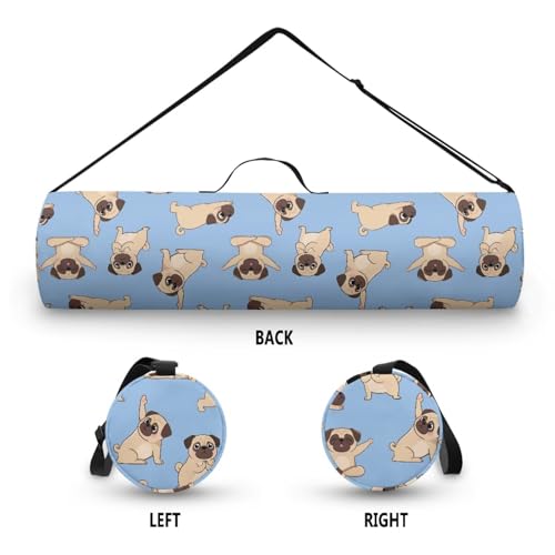 Yoga Mat Bags for Women Lightweight Gym Bag with Strap Full Zip Yoga Accessories - color: Dachshund Blue