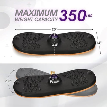 Yes4All Wobble Balance Board for Standing Desk/Anti-Fatigue Office Foam Pad - Standing Desk Mats, Rocker Board, Office Accessories, Wobble Board With Massage Ball - style: Upgraded Ver - Massage Roller Ball
