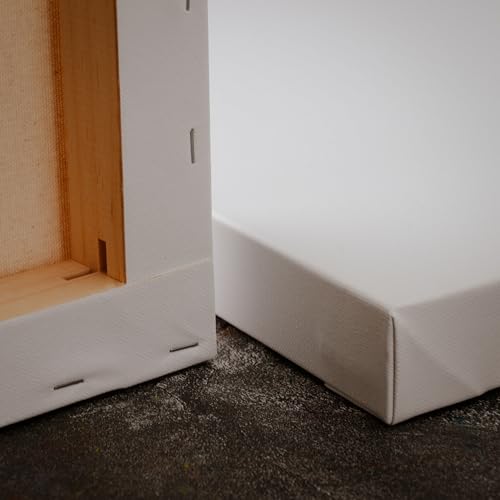 PHOENIX 20x20 Inch 2 Pack Gallery Canvas - 1.5 in Thick Large Square Canvases for Painting - Deep Edge 100% Cotton 11 Oz. Gesso Primed White Blank Professional Canvas Oil & Acrylic Paints - size: 20"x20", style: Gallery