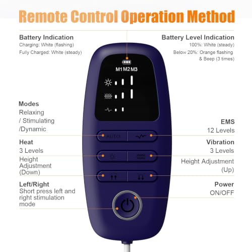 Lower Back Massager with Traction,Heat,Electrotherapy and Vibration | 4 in 1,Low Frequency,Cordless,Rechargeable,Electric Lumbar Traction Decompression Devices,for Pain Relief Deep Tissue,at Home