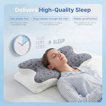 Upgrade Cervical Pillow for Neck Support, 2-Height Adjustable Pillow - color: Graphene Pillow