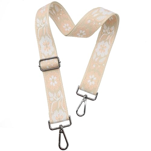 1.5" Wide Purse Strap Adjustable Replacement Gunmetal Hardware Long Crossbody Bag Strap for Thick Shoulder Bags Canvas Handbags Straps - color: Gunmetal Hardware-A-Light Orange