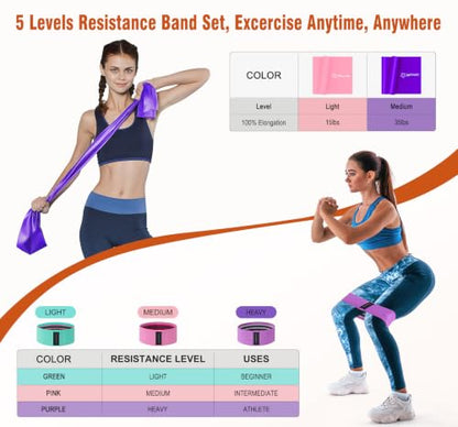 Pilates Kit Equipment, Pilates Ring and Ball for Women Home Workout | Pilates Set with 14'' Magic Circle, Wrist Weights, Resistance Bands, Yoga Strap, Socks, Bag, Essentials Accessories Kit - color: Purple
