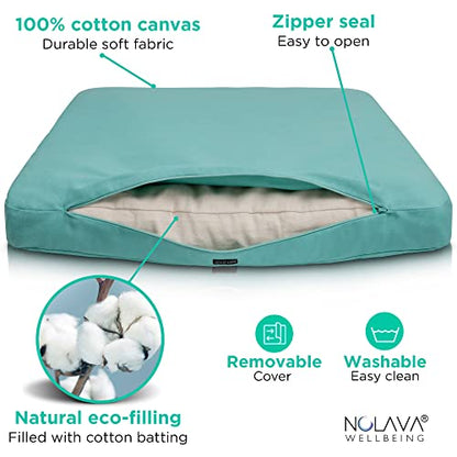 NOLAVA Round Zafu Cushions 15"x6" & Zabuton Meditation Cushions 32"x28"x3" - Premium Comfort for Mindful Practices - Yoga Bolster Pillow & Meditation Floor Pillow Essentials - color: Soft Green