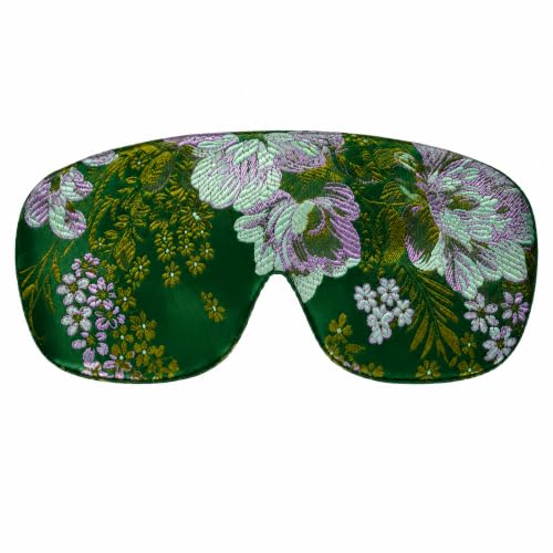 Handmade Opulence Yoga Eye Pillow - Weighted Flaxseed Fill, Lavender Aromatherapy, Satin & Velvet, Adjustable Strap - Ideal for Meditation & Restful Sleep - Spring Green - TEMFL-SG - color: Spring Green