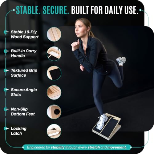Portable Wood Slant Board, Adjustable Squat Wedge, Calf Stretch