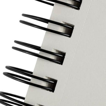 Creative Mark Double Wire Spiral Bound Field Sketch Book [160 Pages - 9 x 12], Black Embossed Leatherette Journal, Light Cream Acid-Free Paper, Perfect for Dry Media and Drawing - size: 9 x 12" - Single