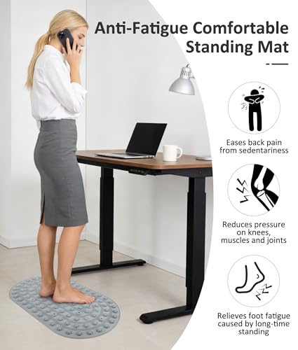 Acupressure Foot Massage Mat - Portable Foldable Foot Massager Mat for Bathroom, Yoga, Outdoor Games, Office Standing Desk Pad, Relieve Foot Pain, Anti-Slip, 30 x 18 inch (Grey) - color: Grey
