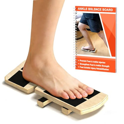 Balance Board for Foot Ankle Rehab, Physical Therapy Board for Plantar Fasciitis Ankle Sprain Achilles Pain, Single Leg Balance Trainer for Home Use with Exercise Guide
