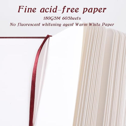 Mix Media Pad,3.5"x5.5" Small Hardcover Leather Art Sketchbook,60 Sheets(112lb/180gsm) Heavyweight Acid Free Artistic Painting Drawing Sketching Paper, Handy Pocket Journal Sketchbook.Wine Red - color: 180gsm-wine red