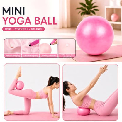 Pilates Kit for Home Workouts, 20-in-1 Pilates Equipment Set with 14.5" Pilates Ring, Pilates Ball, Resistance Bands, Ankle Weights, Exercise Sliders, Yoga Ring & Knee Pads for Joint Protection