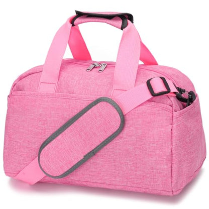 14 inch Small Gym Bag for Women & Men, Mini Duffel Bag for Travel Sports Lightweight Carry On Bag (Rose) - color: Rose