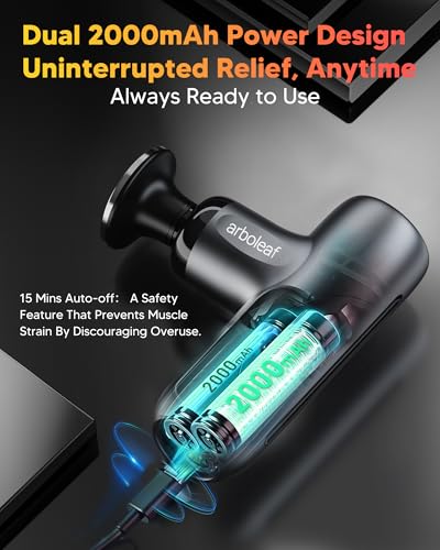 arboleaf Mini Massage Gun with Heat, Percussion for Pain Relief, Portable - color: Carbon Gray