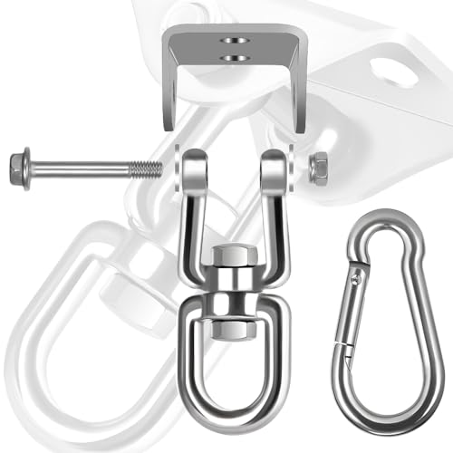 Hammock Hanging Kit, 2 Pack Hanging Chair Hardware 360°Rotating Hammock Hooks Heavy Duty, Hammock Chair Hanging Kit & Swing Ceiling Hook Snap for Hammock Chair,Heavy Bag,Seat,Yoga,Gym,1000 lb Capacity