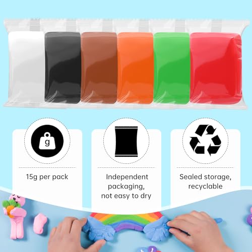 Air Dry Clay, 36 Packs Blue Foam Clay, 19 oz Soft Modeling Clay Super Light Weight Air Dry Clay Perfect for Arts Crafts - color: Blue