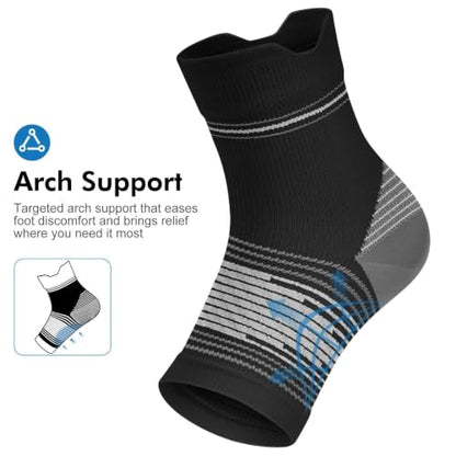PAPLUS 6 Pairs Compression Socks Women & Men for Plantar Fasciitis Relief - color: Black(6 Pairs), size: X-Large (6 Pair)