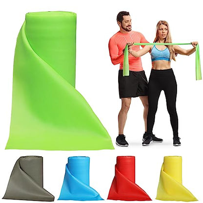 8-Yard Latex-Free Resistance Band Roll for Physical Therapy and Exercise - color: Green - Medium