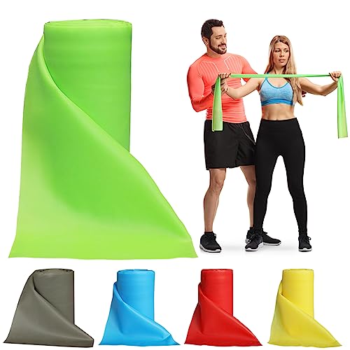 8-Yard Latex-Free Resistance Band Roll for Physical Therapy and Exercise - color: Green - Medium