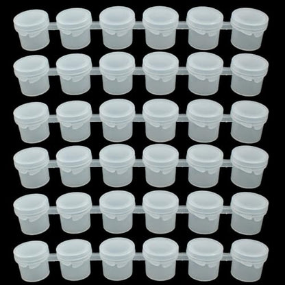 Hitefu Clear Empty Paint Pots with Lids, 36 Pcs, 5ml | Small Paint Containers, Paint Cups with Lids, For Schools, Students, Painting, Art Festival
