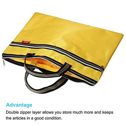 PATIKIL Waterproof Zipper File Bag, Documents Storage Zip Pouch, Yellow | 11x14inch Bag Books Tools for Office Travel - color: Yellow