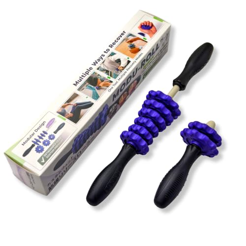 ONIPAX 3-in-1 Muscle Roller Stick - Adjustable Deep Tissue Massage Tool - color: Purple
