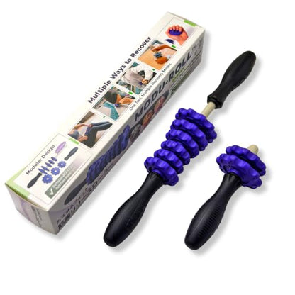 ONIPAX 3-in-1 Muscle Roller Stick - Adjustable Deep Tissue Massage Tool - color: Purple