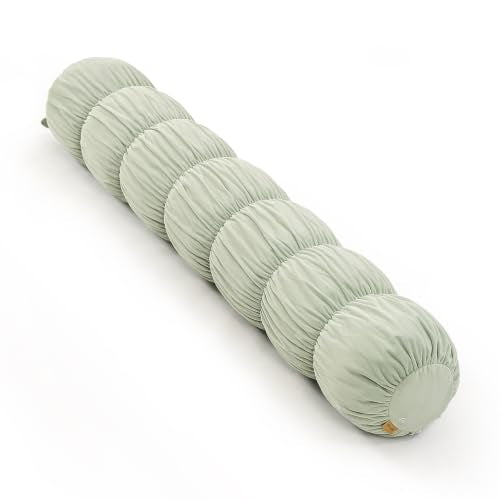 Pat. Pend. Cylinder Pillow for Bed, 47 Inch, Celadon Green | Long bolster pillow for adults and side sleepers with removable, washable soft velvet cover; for beds, sofas and leg support. - color: Celadon Green, size: 47"x 7.87"