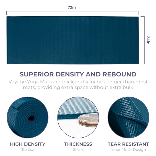 Voyage 5mm Studio Yoga Mats, 6 Pack, 72x24in - color: Oceanside