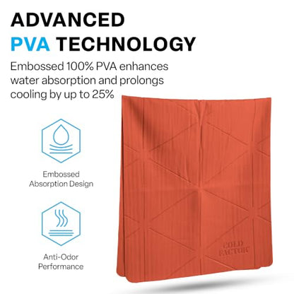 COLD FACTOR Instant PVA Cooling Towels, Cooling Neck Wraps, Orange, 1 Pack - color: Orange