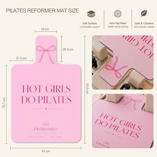 Pilates Reformer Mat, Non Slip Backing Reformer Mat Cover for Pilates Machine, Exercise Mat with Sweat-Wicking Surface, Foldable Pilates Mat Home Gym Yoga Training, 39" x 24" - color: Rose Pink