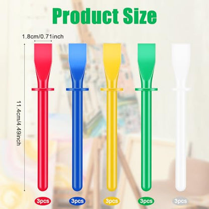 15Pcs Silicone Glue Brush, Flatback for DIY Woodworking Crafts | Painting Mixing & Spreading Reusable Glue Spreader Plastic Spreader Tool Set