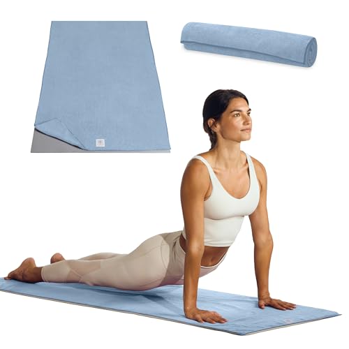 Gaiam Yoga Mat Towel, Non-Slip Microfiber (Black) - color: Skyway, size: 1 Towel