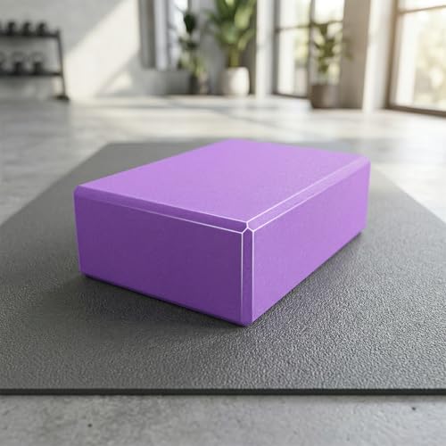 Toyvian Yoga Bricks High Density Eva Block Non-Slip Lightweight Pilates Fitness Gym Workout Stretching Aid 8.97X5.98X2.99 Inch Purple