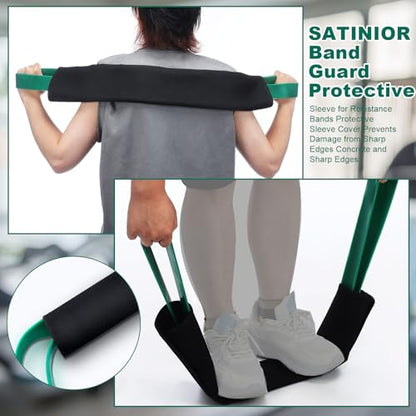 SATINIOR Band Guard Protective Sleeve for Resistance Bands Protective Sleeve Cover Prevents Damage from Sharp Edges Concrete and Sharp Edges - size: Large