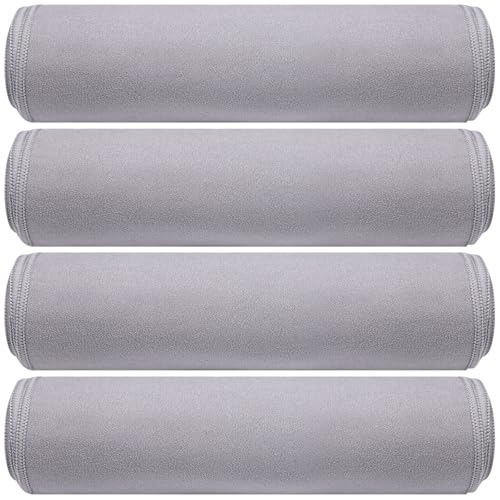 Breling 4 Pack 72 x 24 Inch Microfiber Non-Slip Hot Yoga Towels, Light Gray | Microfiber Mat Towels for Pilates Exercise, Sweat Absorbent Soft Fabric, for Heated Yoga Sessions, Gym Workouts - color: Light Grey