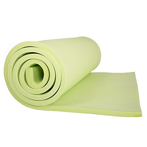 Thick Yoga Mat - Double Sided 1/2-Inch Workout Mat - 72x24-Inch Exercise Mat for Home Gym Fitness or Pilates with Carrying Strap by Wakeman - color: GREEN