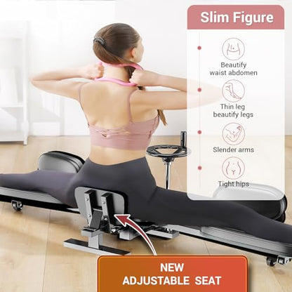 Hip Stretching Machine by Flex Bench – Improve Flexibility,Mobility and Reduce Hip Pain, Leg Stretcher - Flexibility for Yoga,Dance and Gymnastics Thighs,Glutes, Upgraded Model - New Adjustable Seat.