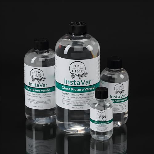 Tusc & Pine InstaVar™ Gloss Picture Varnish - Archival Quality Varnish for Oil, Alkyd, and Acrylic Artists - 8.4oz Bottle - 2 Pack - size: 8.4oz