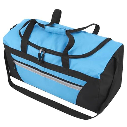 40 Liter, 22 Inch Reflective Duffle Bag with Shoulder Strap for Men, Women, Travel - color: Light Blue