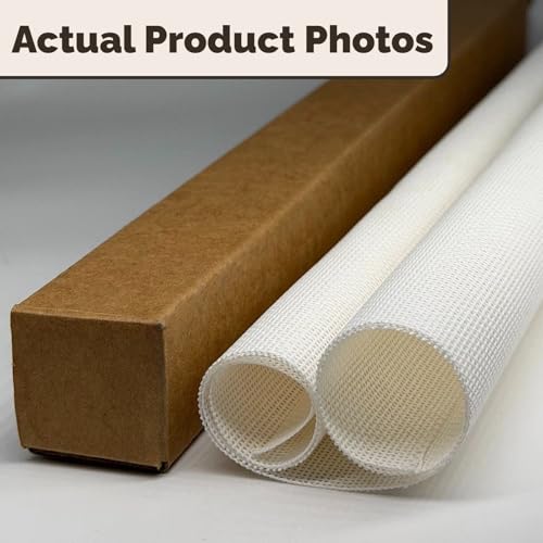 Needlepoint Blank Canvas 18 Mesh 19"x17" White, Rolled Crease-Free | 100% Pure Cotton, Rolled to Avoid Creases for Cross Stitch, Embroidery & DIY Crafts