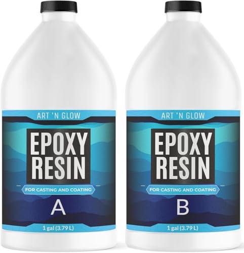 Crystal Clear Epoxy Resin 2 Gallon - Food Safe, UV Resistant, Bubble Free | Casting & coating epoxy resin for jewelry, coasters, molds, art, wood & more. Bubble-free, low odor, USA based business - size: 2 Gallon