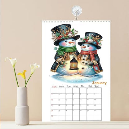2027 Wall Calendar DIY Diamond Art Painting Hanging Calendar 9.9" x 6.7" Hanging Loop from January 2027 to December for Home Office Planning-Animals - color: Animals