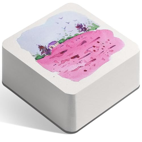 FLUNBRATO Mini Watercolor Paper Pads 80 Sheets,2.6 x 2.6 Inch,100% Cotton Travel Watercolor Sketchbook,Hot Press 140LB 300GSM,Two-Edge Glue Binding Compact Notebook Mixed Media for Painting - color: Hot Press, size: 2.6 x 2.6 Inch