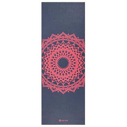 Gaiam Yoga Mat Classic Print, 4mm Non-Slip Mat - color: Pink Marrakesh