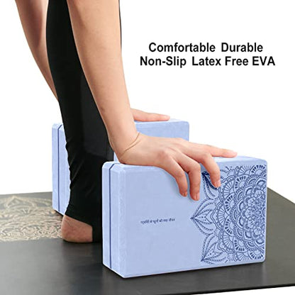 nuveti Yoga Blocks Set of 2, High Density Yoga Brick Foam Blocks to Improve Strength, Flexibility and Balance Brick Foam Blocks - color: LightBlue